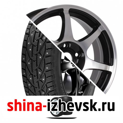 Колесо в сборе Tigar Ice 205/55 R16 T 94 + CrossStreet CR15 6.5xR16 5×114.3 ET45 DIA60.1 Черный полностью полированный в Ижевске